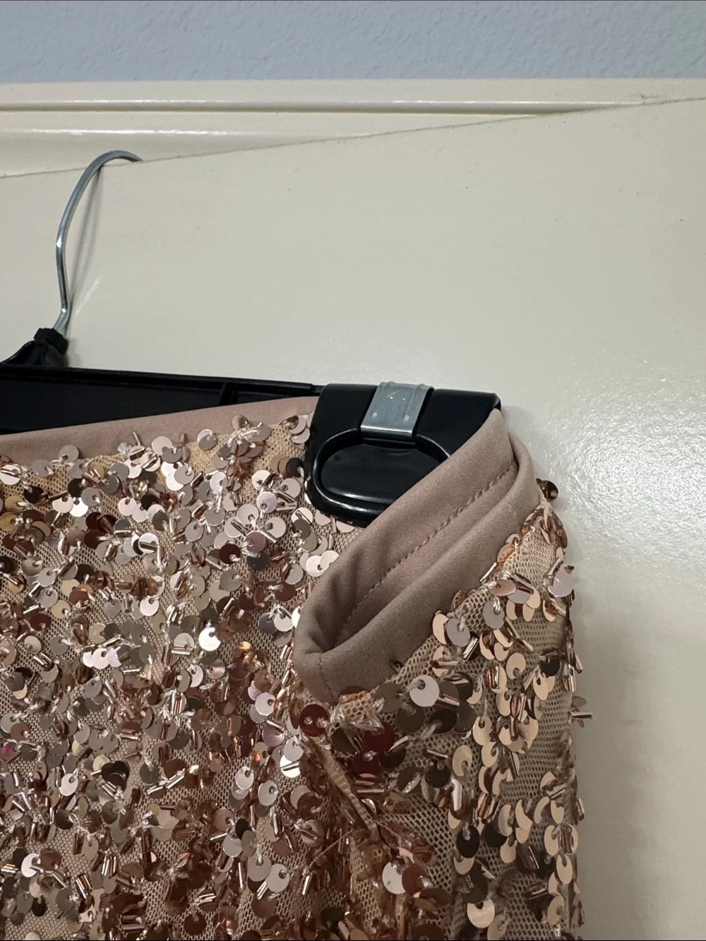 Ava & Viv Rose Gold Sequin Midi Skirt 1X